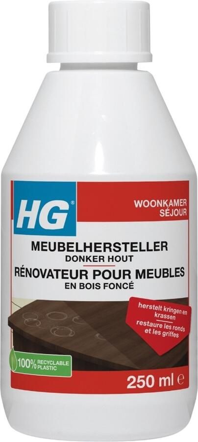 HG 1 x Meubelhersteller Donker Hout 250 ml Meubelhersteller Houtverf Meubels Schoonmaken Krassen Verwijderen Vlekken Verwijderen