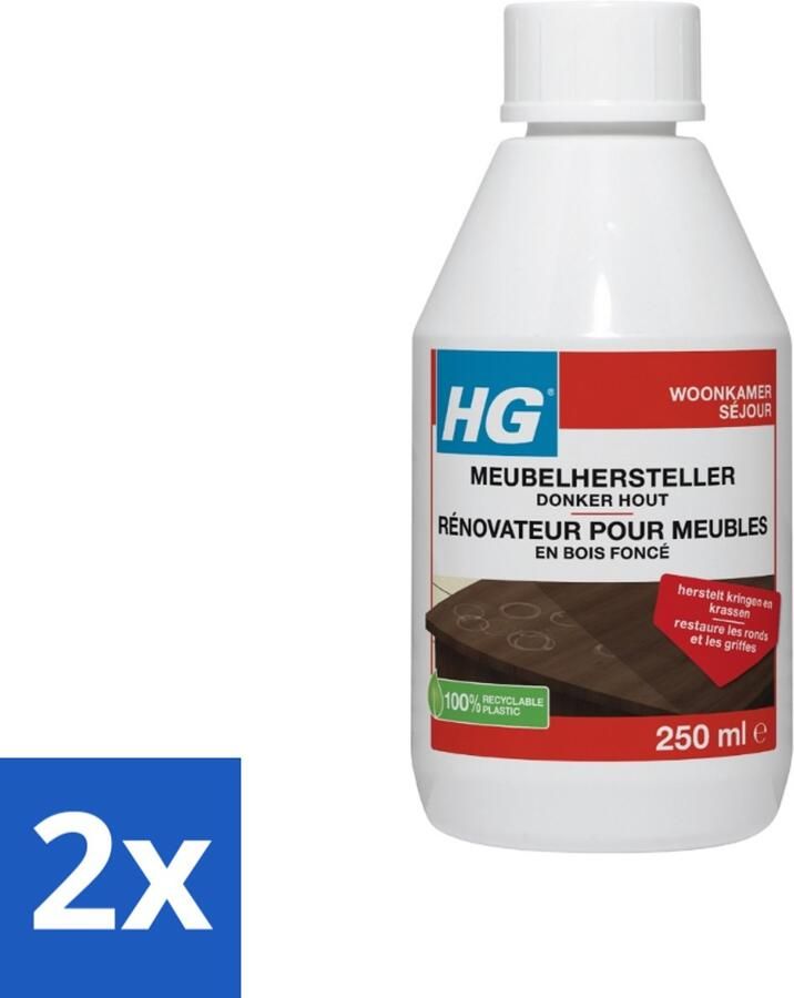 HG Meubelhersteller Donker Hout Herstelt Natuurlijke Kleur & Glans 250 ml Voordeelverpakking 2 stuks
