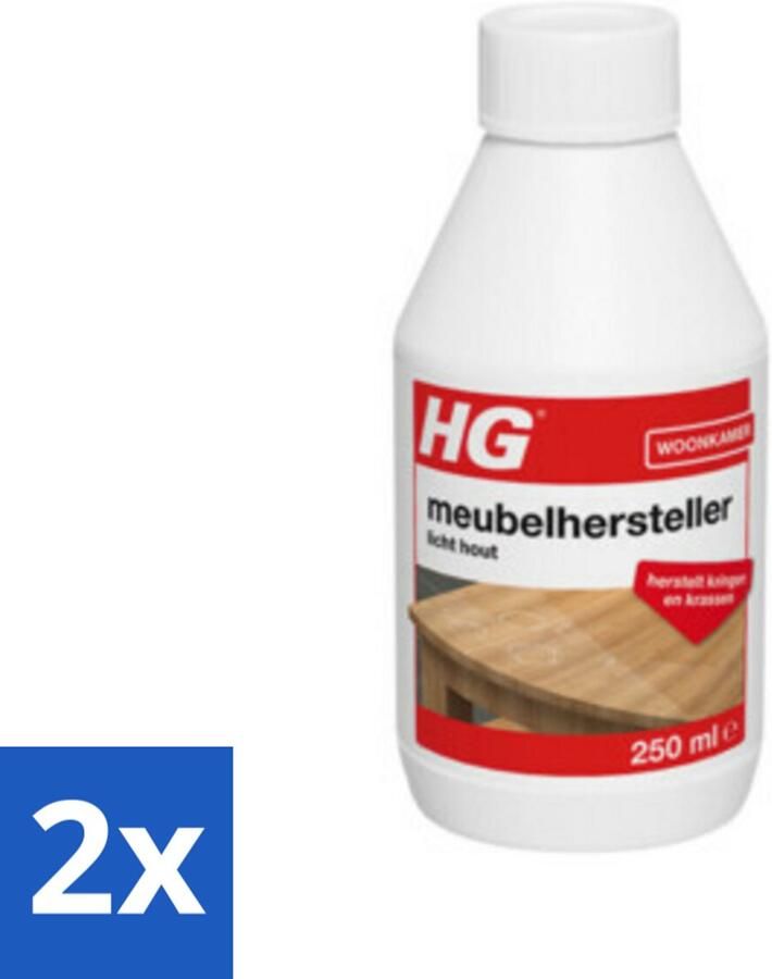 HG 2 x Meubelhersteller Licht Hout 250 ml Meubelhersteller Houtverzorging Krassen Verwijderen Vlekken Verwijderen Meubels Opknappen - Foto 2