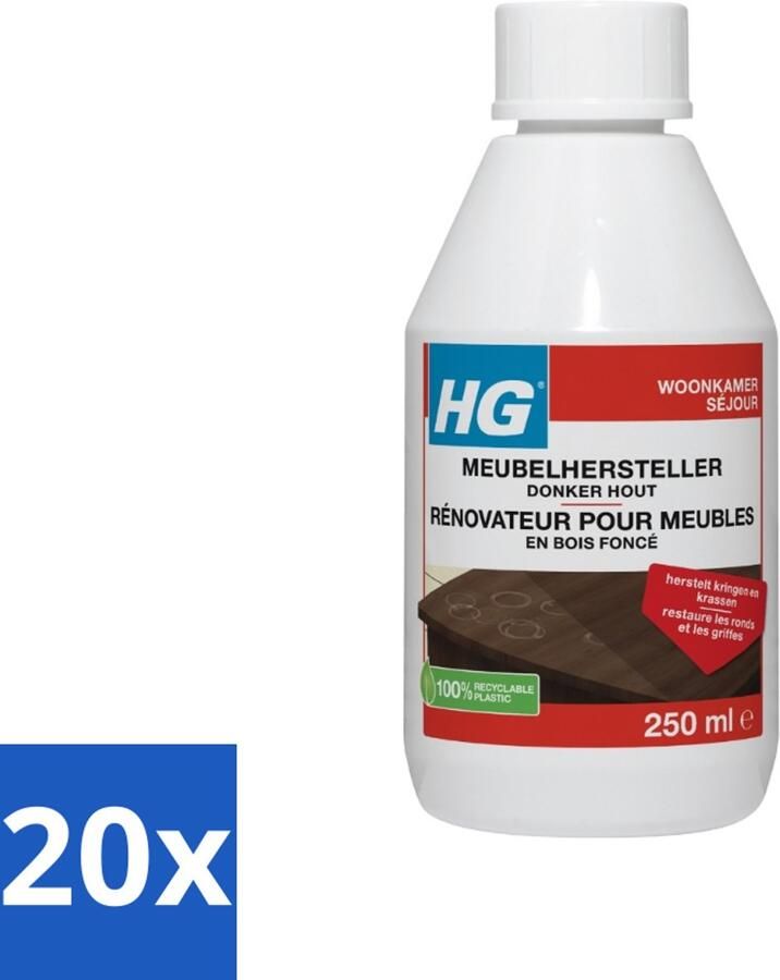 HG 20 x Meubelhersteller Donker Hout 250 ml Donkere Meubels Restaureren
