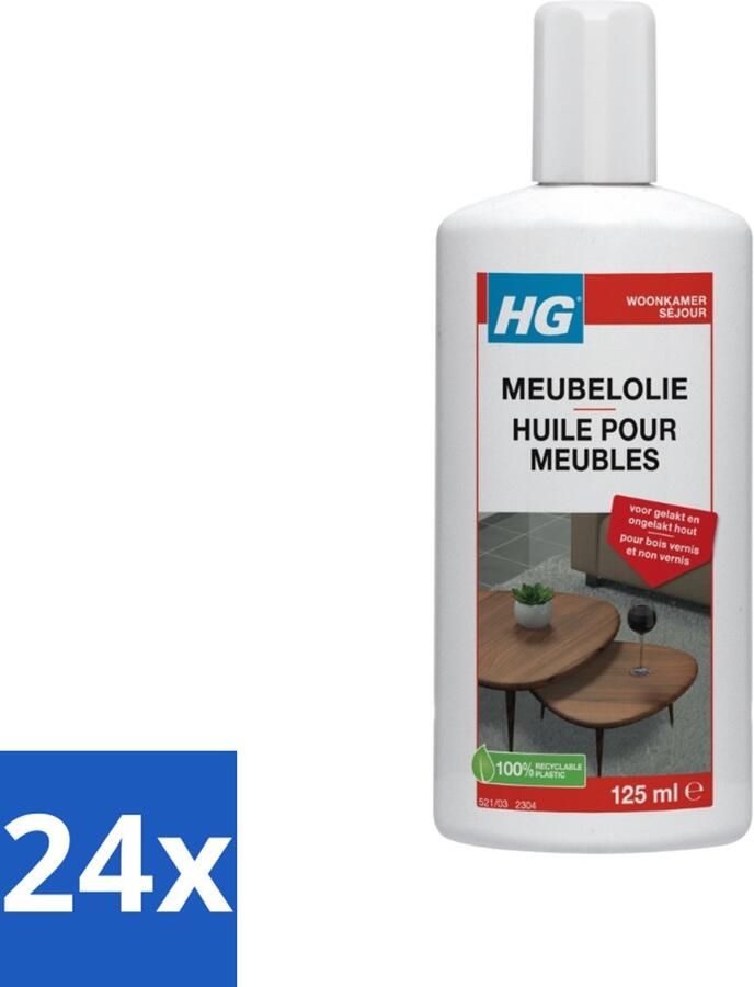 HG 24 x Meubelolie Eiken 140 ml Meubel Olie Eiken Meubels Hout Onderhoud Meubels Verfraaien Hout Beschermen