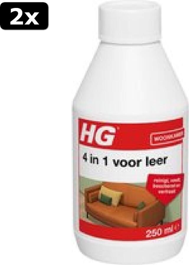 HG 2x 4 in 1 voor leer 250ml beschermt voedt en reinigt
