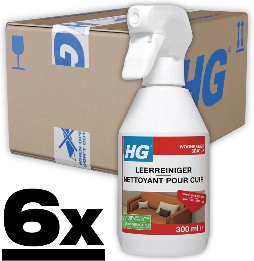 HG Leerreiniger 6 x 300 ml Voordeelverpakking