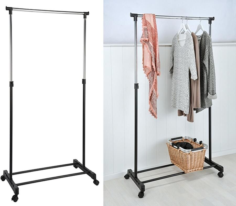 Hi Mobiel kledingrek 84 x 41 5 cm Zwart