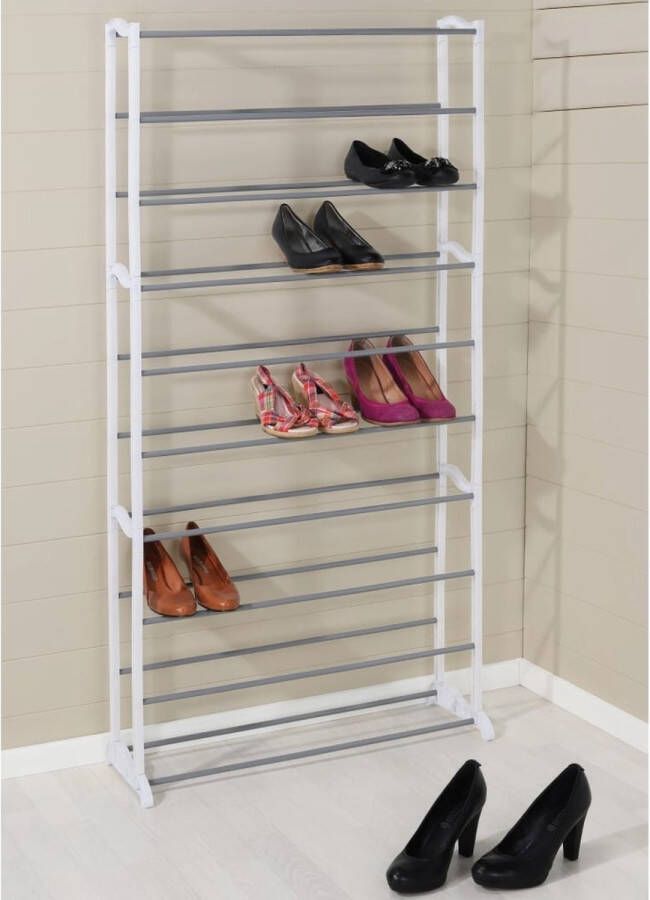 Hi LuxeLivin' Schoenenrek voor 40 paar golfvorm wit