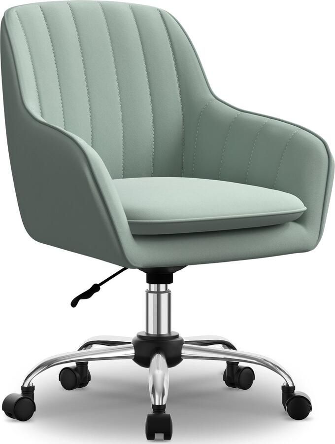 Hiaonyx Bureaustoel-Ergonomische bureaustoel-bureaustoelen voor volwassenen-Dubbel gelaagd zitkussen-360 graden draaibaar-Metalen onderstel-Donkergrijs - Foto 2