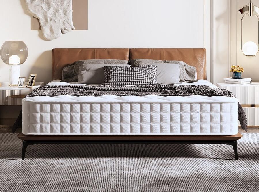 Hiaonyx matras 90 x 190 cm-eenpersoonsbedden-Latex pocketvering-Anti-Allergische-met 9-laags composietstructuur-7 zones