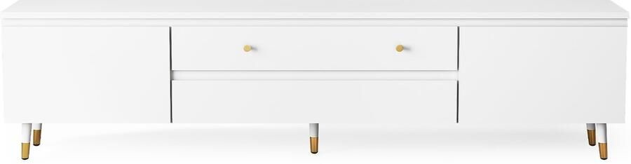 Hiaonyx TV Meubel Tv-meubel Zwart Industrieel– 160cm Breed – Voor TV tot 72 inch – Met Opbergruimte en Lades - Foto 2