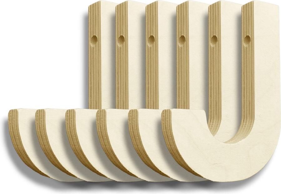 Hiba Kapstok Draagbare Houten Haak Schroef 6 Haak Muur Hanger Decoratieve Houten Haak Houten Hanger Beukenhout Houten Hanger Natuurlijke Houten Kapstok 6 stuks