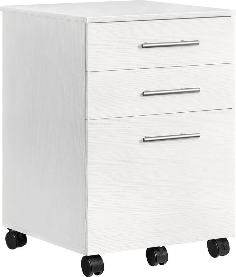 HICON Ladeblok bureau Archiefkast Ladeblok op wielen 3 Lades Ladeblokken Radwint Wit 40 x 40 x 57.5 cm
