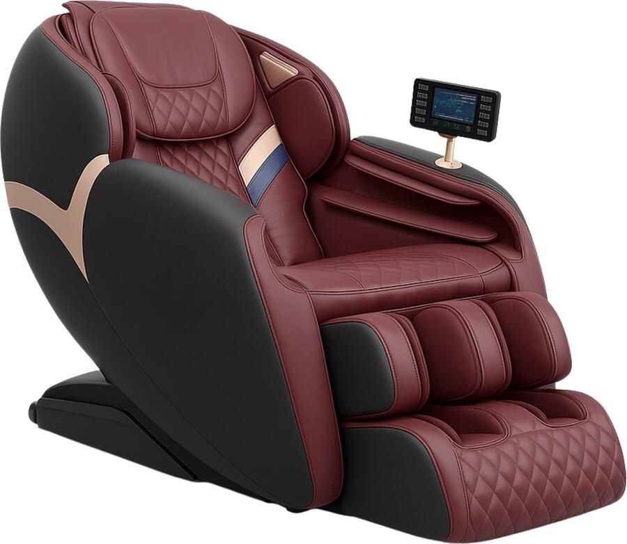 High aspect Premium High Aspect Massagestoel Luxor Rood Zwart Compact model 8 Rollers & 12 Airbags Surround Sound Massage stoel Massagestoel Elektrisch massagestoel Massage apparaat