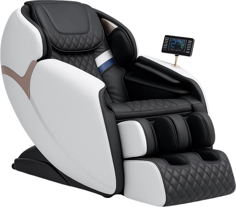 High aspect Premium High Aspect Massagestoel Luxor Wit Compact model 8 Rollers & 12 Airbags Surround Sound Massage stoel Massagestoel Elektrisch massagestoel Massage apparaat