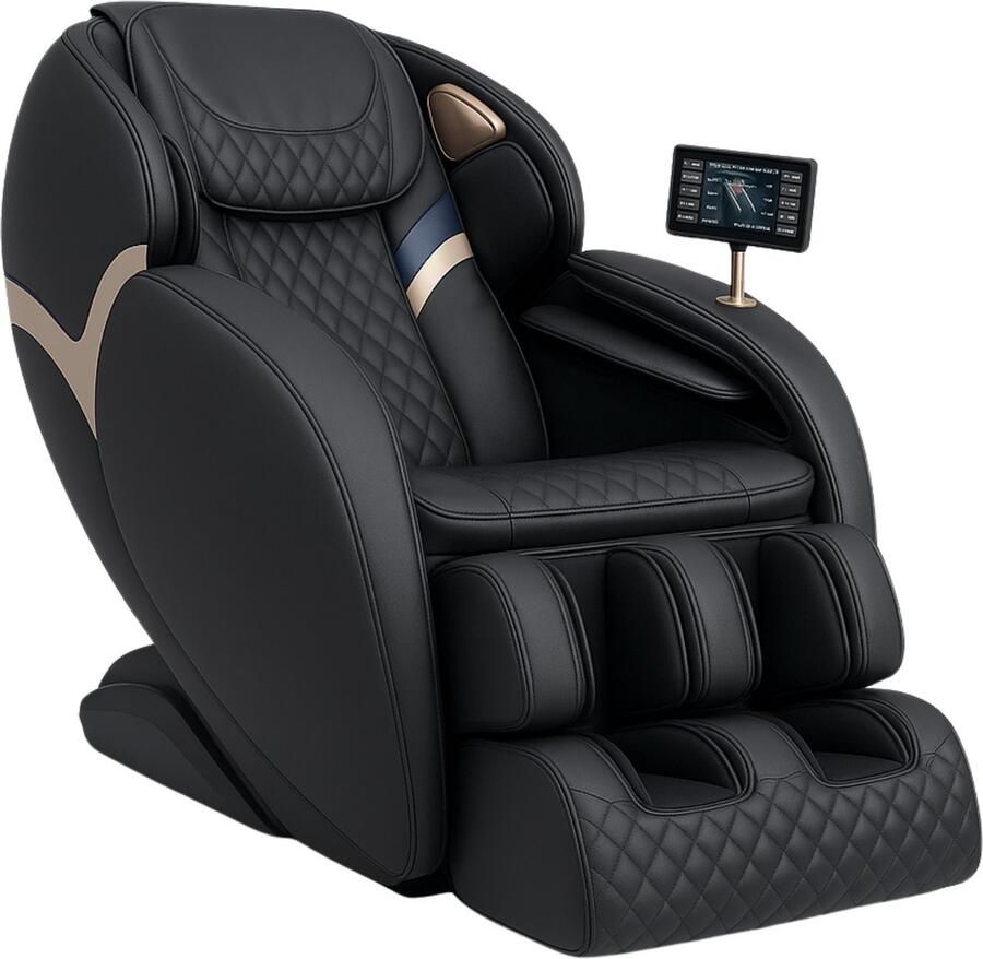 High aspect Premium High Aspect Massagestoel Luxor Zwart Compact model 8 Rollers & 12 Airbags Surround Sound Massage stoel Massagestoel Elektrisch massagestoel Massage apparaat