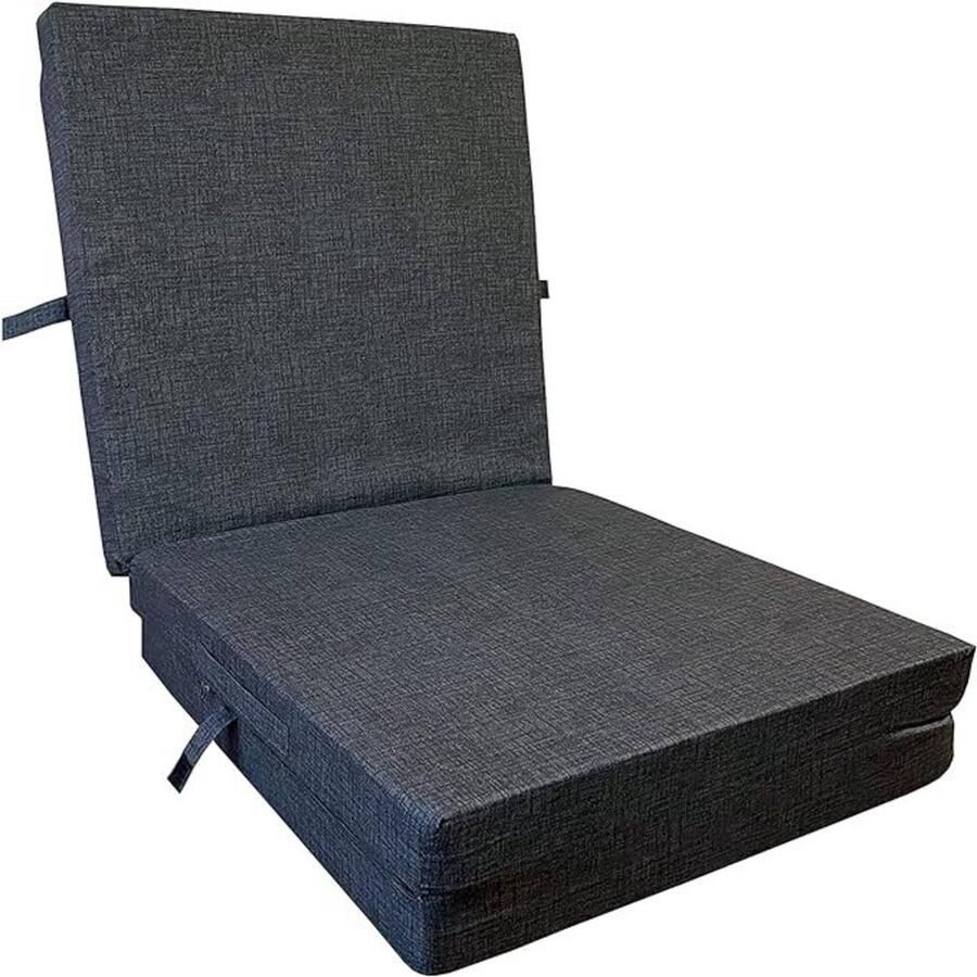 Highliving opvouwbare matras 3-delig 10 cm dik matras voor reiswieg gastenmatras opvouwbaar ook ideaal voor kamperen kruk zitblok hoes is wasbaar in de machine (grijs 195 x 80 x 10 cm)