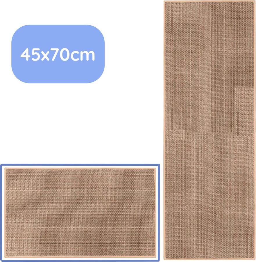 Hilvard Keukenloper Tapijt 45 x 70 cm Beige Keukenmat Anti Slip Beschermend Stevig Wasbaar