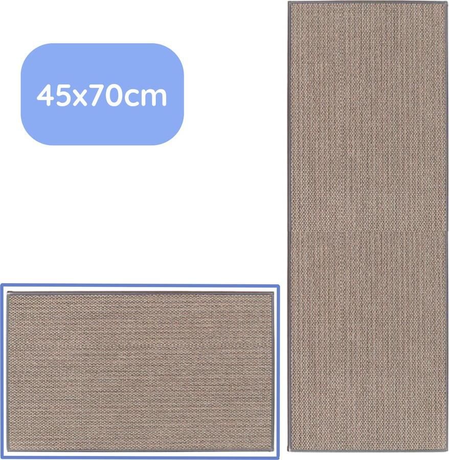 Hilvard Keukenloper Tapijt 45 x 70 cm Grijs Beige Keukenmat Anti Slip Beschermend Stevig Wasbaar