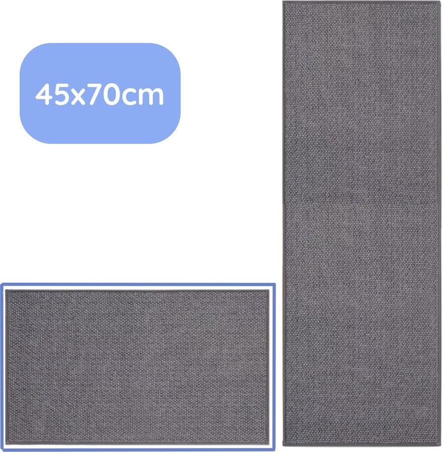 Hilvard Keukenloper Tapijt 45 x 70 cm Grijs Keukenmat Anti Slip Beschermend Stevig Wasbaar