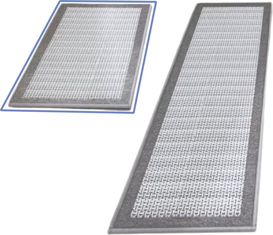 Hilvard Keukenloper Wasbaar 50 x 80 cm Zwart Grijs Antislip Keukenmat Beschermend Stevig Tapijt - Foto 2