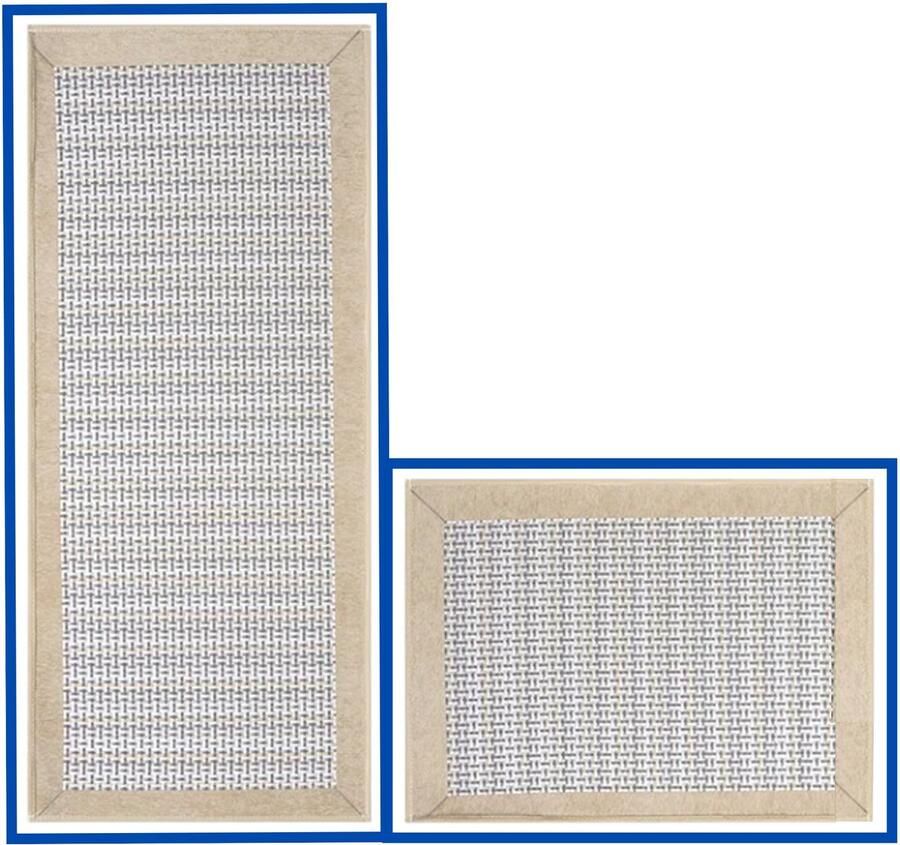 Hilvard Keukenloper Tapijt Taupe Set van 2 stuks 150 x 50 cm 80 x 50 cm Keukenmat Anti Slip Beschermend Stevig Wasbaar - Foto 2