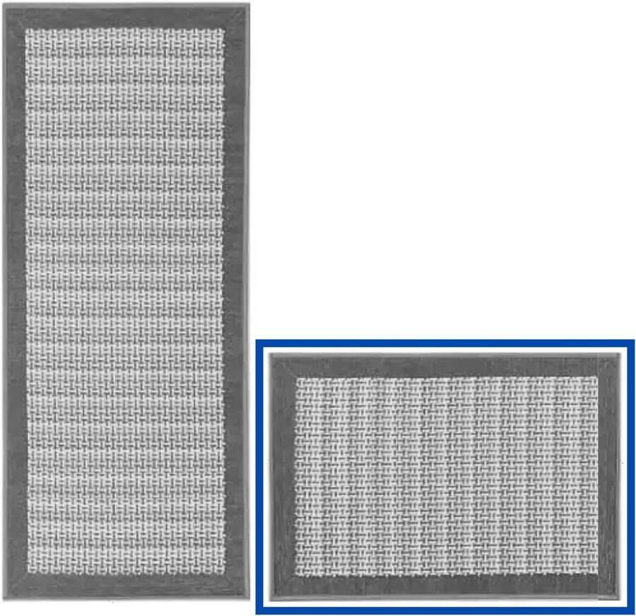 Hilvard Keukenloper Wasbaar 50 x 80 cm Zwart Grijs Antislip Keukenmat Beschermend Stevig Tapijt