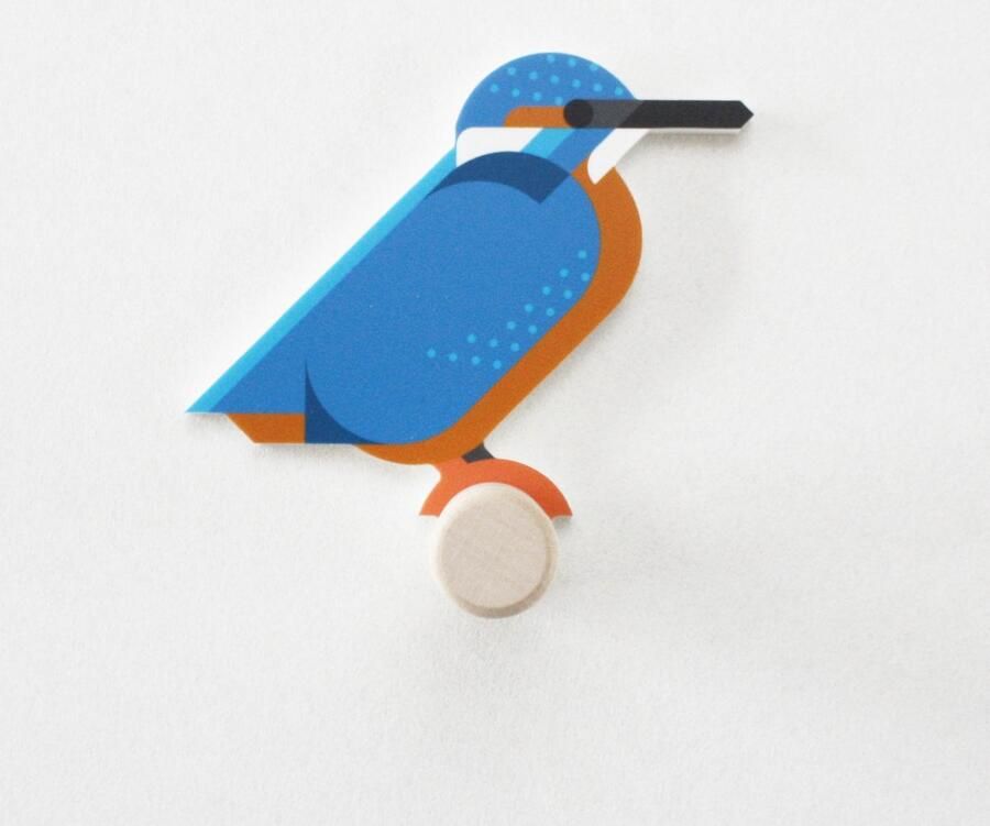 Hinghang Vogel Wandhaak Kapstok haken IJsvogel