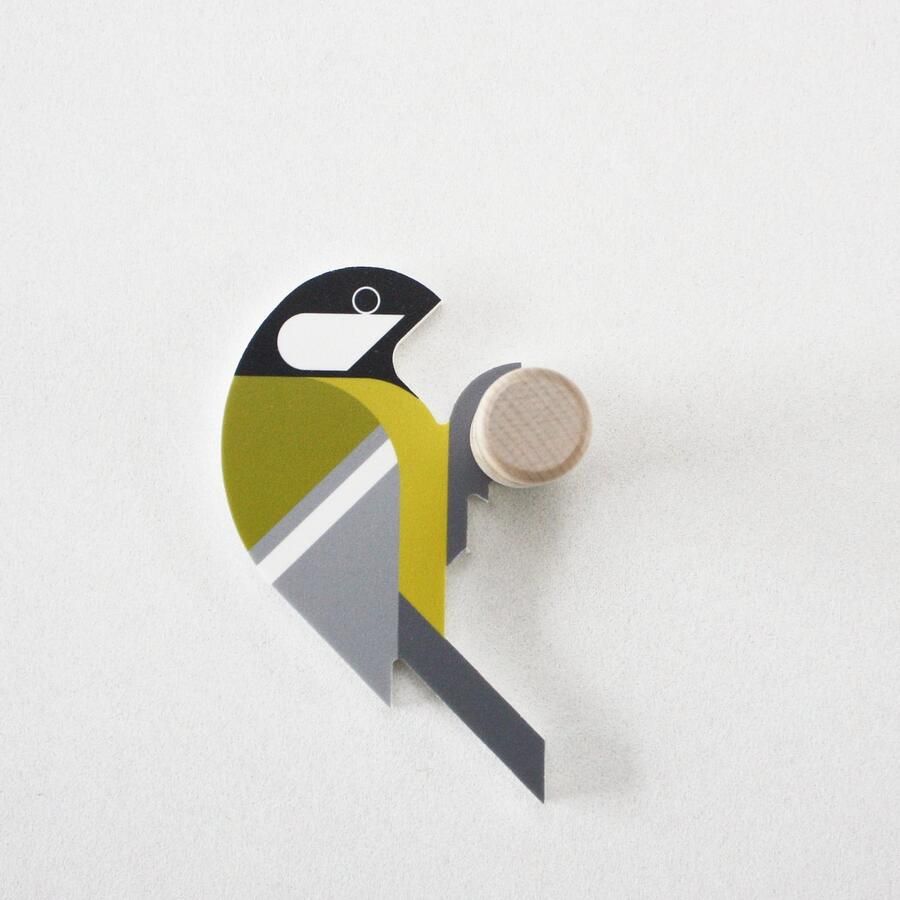 Hinghang Vogel Wandhaak Kapstok haken Koolmees