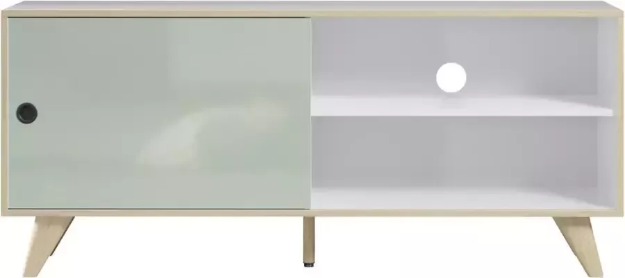 Hioshop Adelaide TV-meubel 1 deur 1 plank wit groen. - Foto 2