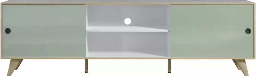 Hioshop Adelaide TV-meubel 2 deuren 1 plank wit groen. - Foto 2
