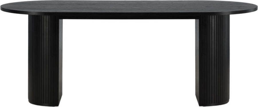 Hioshop Bianca eetkamertafel 90x200cm zwart.