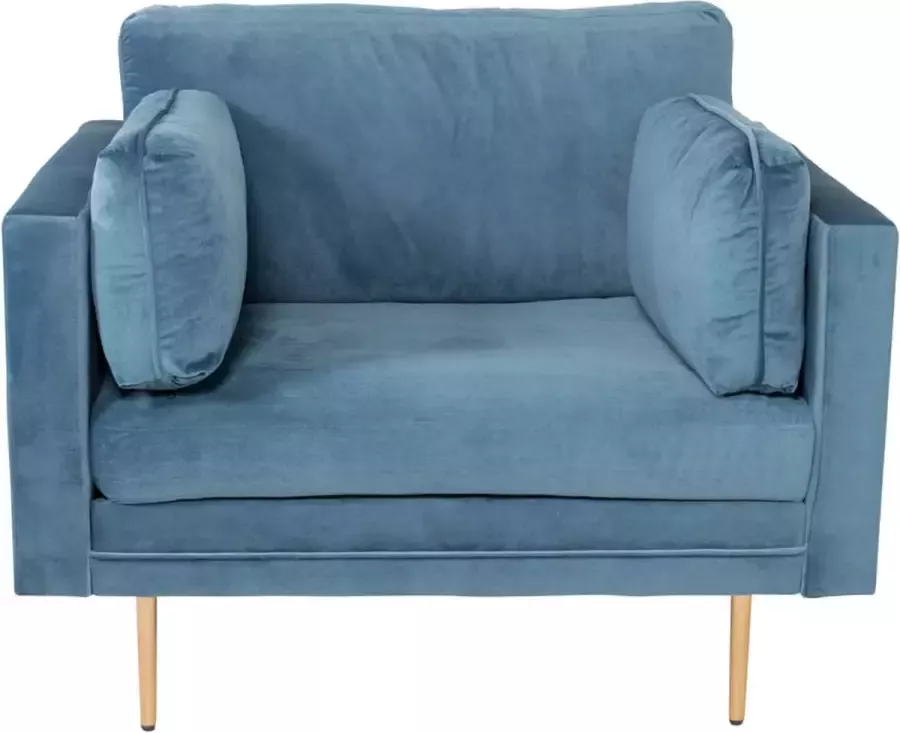 Hioshop Boom fauteuil velours blauw. - Foto 1