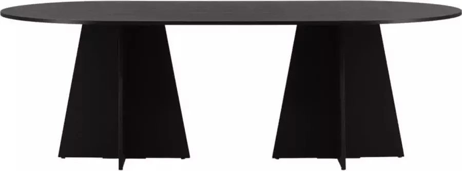 Hioshop Bootcut eetkamertafel 115x230cm zwart.