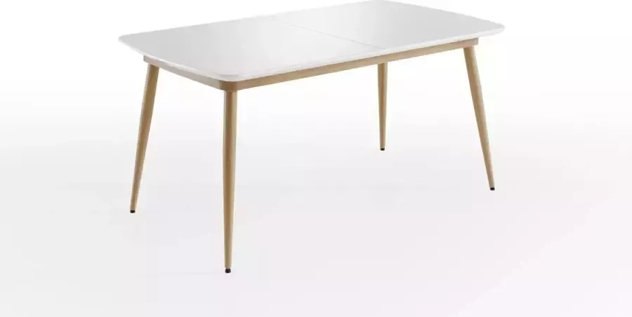 INTER-FURN Eettafel Bozen uittrekbaar 160 tot 200 cm tafelblad wit gelakt metalen frame (1 stuk) - Foto 9