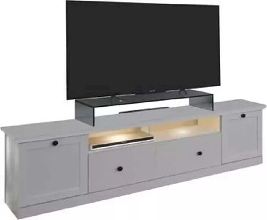 Hioshop Brax TV-meubel 2 deuren 1 plank en 1 klep wit. - Foto 1