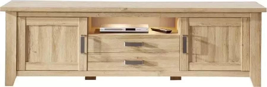 Hioshop Canasta TV-meubel 2 deuren 2 lades en 1 plank eiken decor. - Foto 1