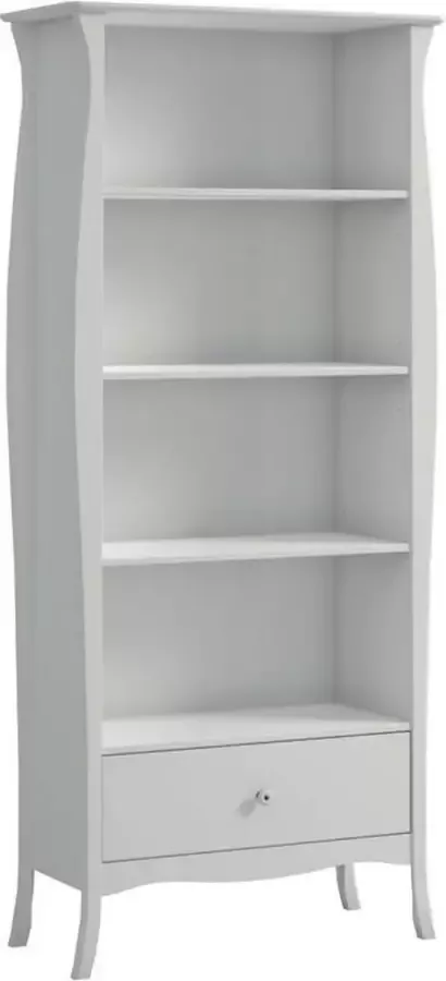 Hioshop Cher boekenkast met 4 planken en 1 lade in wit. - Foto 2