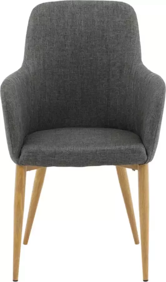 Hioshop 2 x Comfort eetkamerstoel grijs eik decor. - Foto 1