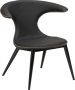 Hioshop FLAIR Lounge Chair Black leather w. round black legs - Thumbnail 2