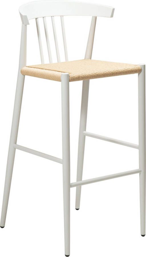 Dan-Form SAVA Bar Stool Natural paper cord with white lacquered legs