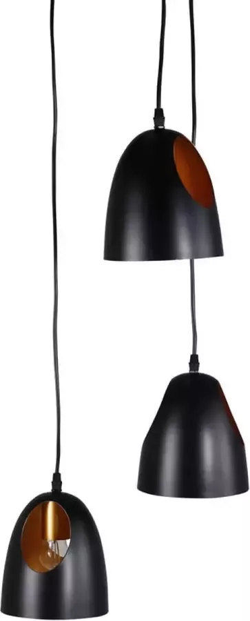 Hioshop Elda verlichting hanglamp Ø40cm staal zwart koper. - Foto 1