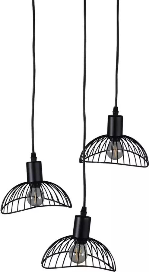 Hioshop Elsa verlichting hanglamp Ø40cm staal zwart. - Foto 1