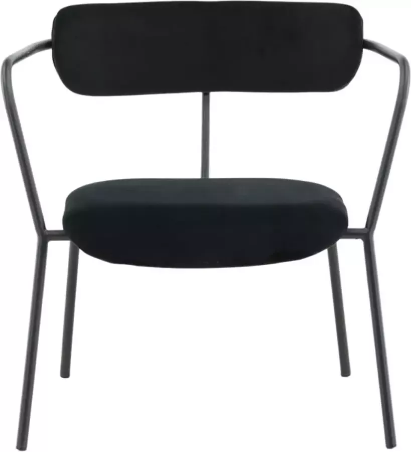Hioshop Fluffy fauteuil velours zwart. - Foto 1