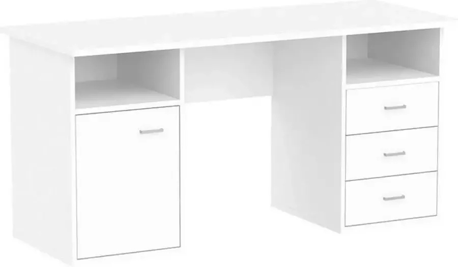 Hioshop Forus bureau 1 deur 3 laden 2 legplanken wit. - Foto 1