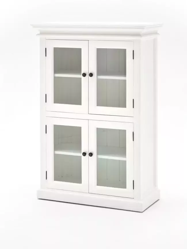 Hioshop Halifax vitrinekast met 4 glazen deuren in wit. - Foto 2