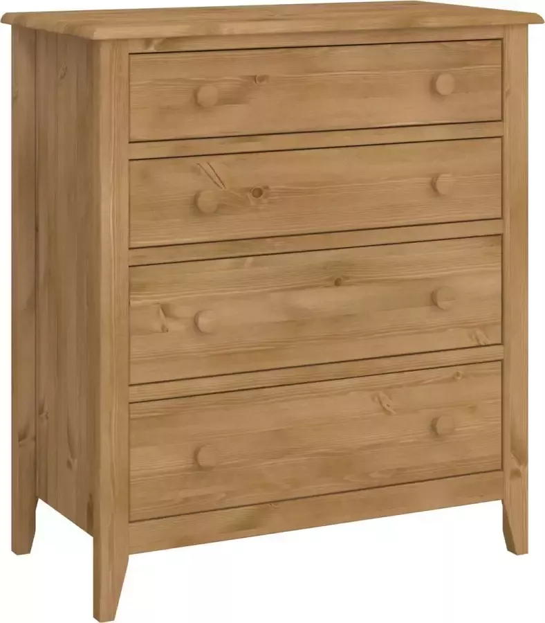 Hioshop Heston kommode met 2 kleine en 2 grote laden gebeitst. - Foto 1