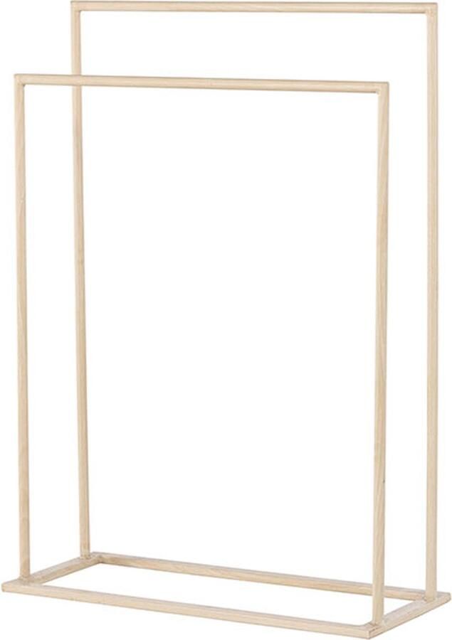 Hioshop Alva kapstok voor handdoeken 2 kledingstangen whitewash