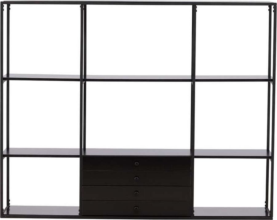 Nohr Wandkast Judah MDF en staal 120 x 150cm Zwart