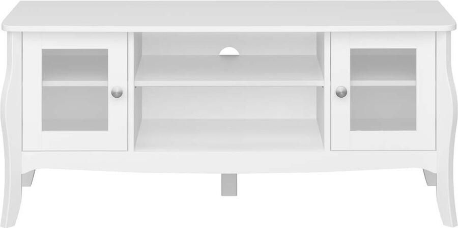 Hioshop Baroque TV-meubel 2 deuren 1 plank wit.