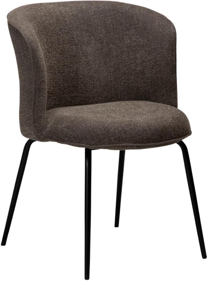 Hioshop Bliss eetkamerstoel bouclé bruin