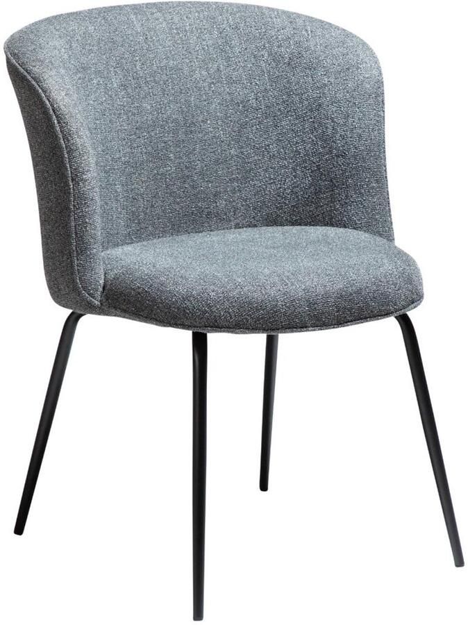 Hioshop Bliss eetkamerstoel bouclé donkergrijs