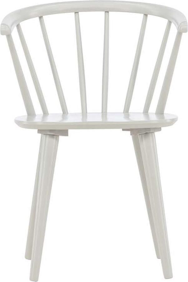 Hioshop 2 x Bobby eetkamerstoel met armleuningen hout lichtgrijs.